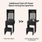 Small Vanity Desk Set with 3 Adjustable Lighted Mirror and Storage Chair Mini Black Makeup Vanities Set for Bedroom Compact Make up Dressing Table with Fold-up Panel for Tiny Space